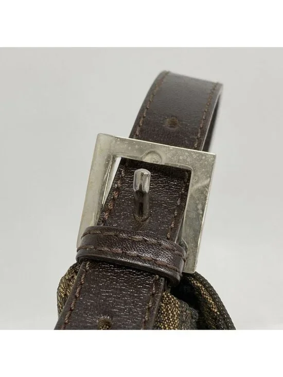 Fendi Handbag Zucca Mamma Bucket Nylon Canvas Brown Silver - Picture 7 of 10